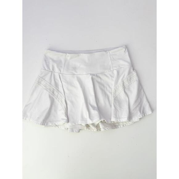 free people white pleats and thank you mini skort - size large - Picture 6 of 8